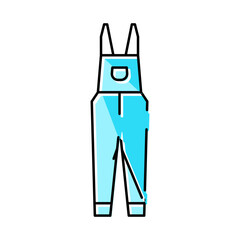 dungarees pants apparel color icon vector illustration