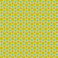 Fun abstract geometric modern pattern with simple geometric shapes in bright summer colors