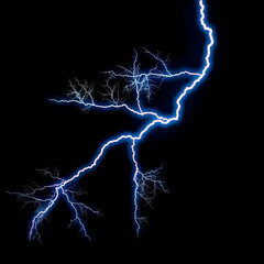 Isolated lightning bolt on dark background for compositing	
