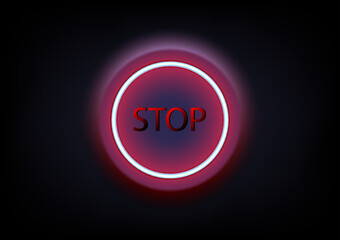 glowing neon button
