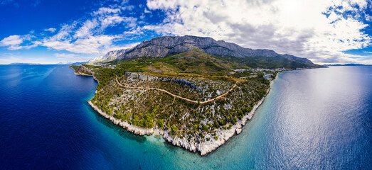 Blue lagoon, island paradise. Adriatic Sea of Croatia, Makarska, Brela 