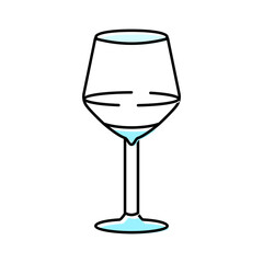transparent wine glass color icon vector illustration