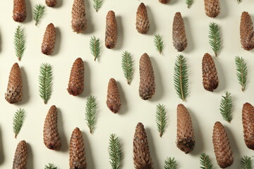 Merry Christmas and Happy New Year. A New Year's background with New Year decorations.New Year's card.