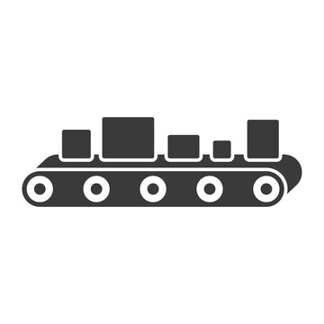 Conveyor glyph icon isolated on white background.Vector illustration.