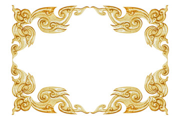 Ornament elements, vintage gold floral designs  - handmade, engraved - isolated on white background ,clipping path included for design
