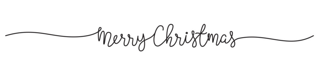 Merry Christmas lettering banner with snow flake