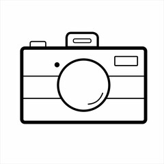 Simple and minimalist camera icon illustration for design.