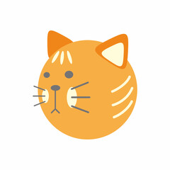 Orange cat head icon illustration with cute design.
