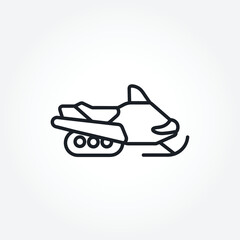 snowmobile isolated vector line icon.