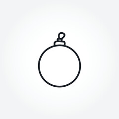 christmas ball icon. christmas tree toy isolated vector line icon.