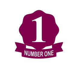 First place vector badge award, graphic design geometric simple emblem sticker number one, business success and victory theme label, classical style icon.