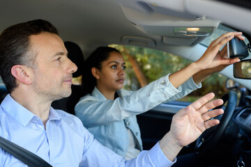 student driver taking driving test