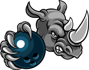 Rhino Holding Bowling Ball
