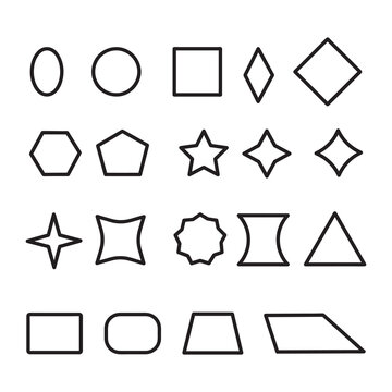 Geometric shapes icon set vector 