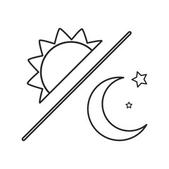 Day and night, sun and moon icon. Flat design illustration.