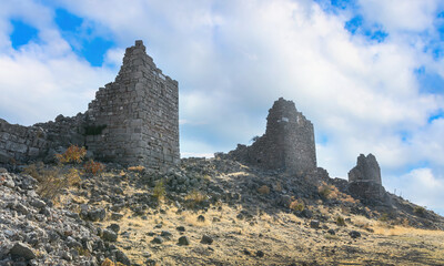 The Acropolis of Pergamon Ancient City Ruins in Bergama, Izmir, Turkey