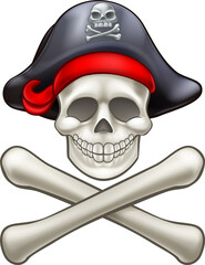 Cartoon Skull and Crossbones Pirate