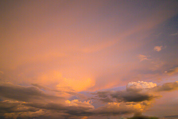 Naklejka na ściany i meble Golden Horizon: Sunset Cloud Sky Nature Background