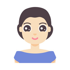 FUE hair transplant treatment of alopecia. Front view of a woman before and after surgery. Female hair loss pattern. Medical infographics. Cartoon vector illustration.