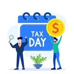 Illustration vector graphic cartoon character of pay taxes