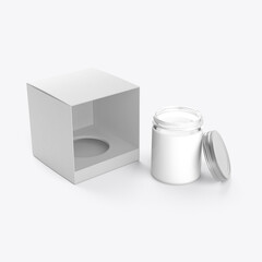 Kraft Box with Candle Mockup. 3D render