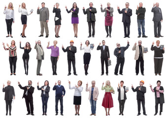 group of businessmen showing thumbs up isolated