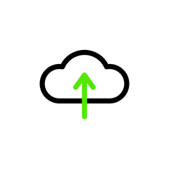 Upload cloud icon. Simple outline vector of Social media set for UI and UX, website or mobile application