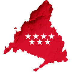 map with flag of Comunity of Madrid 
