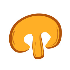 Rounded mushroom illustration for cooking decoration