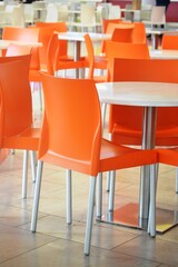 chairs and tables in a restaurant