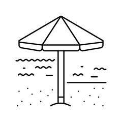 beach summer line icon vector illustration