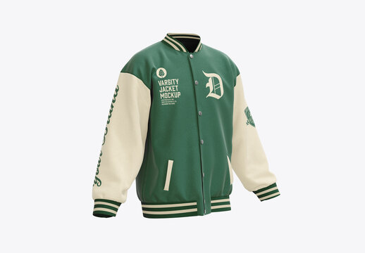 Men's Buttons Bomber Jacket Mockup