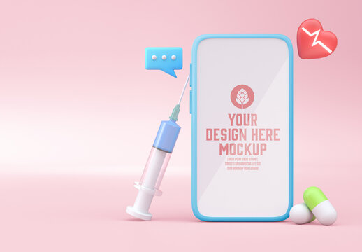 Medical 3D Concept with Mobile Mockup