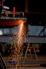 sparks from a grinder