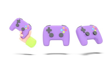 Set 3D Gamepad. 3D Illustration