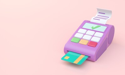 Payment with Credit Card. 3D Illustration