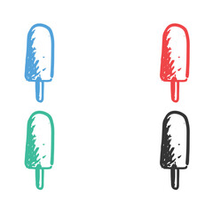 Ice cream bar, popsicle with stick icon, Ice cream popsicle icon, ice cream bar, popsicle logo, vector icons in multiple colors  