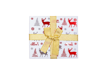 Christmas banner, festive box on a white background.