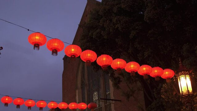 A clip of Chinese lanterns which was taken in China Town. 