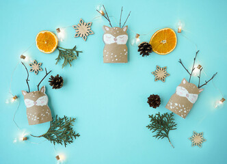 Decorations for Christmas party from toilet roll. Easy eco-friendly DIY master class, craft for...