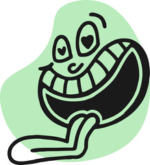 Smiley face retro emoji. Faces of cartoon characters from the 30s. Vintage comic vector illustration.