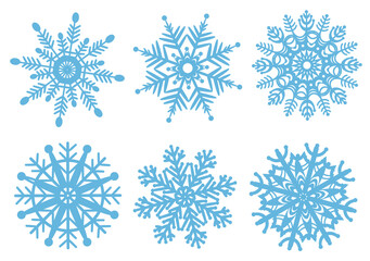 Fototapeta na wymiar Snowflakes are openwork blue. PNG Clipart