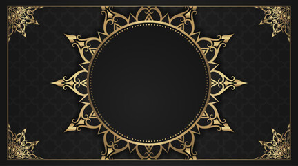 simple background with gold ornament frame