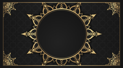 simple background with gold ornament frame