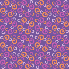 Seamless tile pattern in traditional style. Simple abstract spiral shapes. Flat vector graphics.