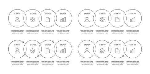 Diagram, infographic in simple, minimal line style. A set of graphic sources for reports, brochures, leaflets and more.