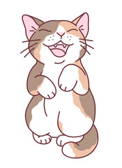 Cute standing cat vector illustration. Doodle cartoon cats series.
