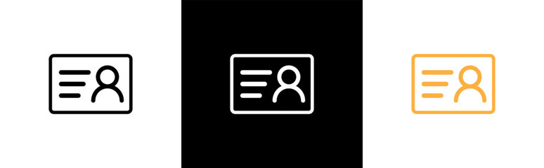 ID Card icon. Driver's license symbol. Identification card, pass passport signs stickers, vector illustration
