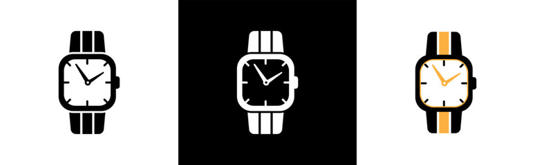 Wristwatch icon. Smart watch symbol. Watch signs stickers, vector illustration