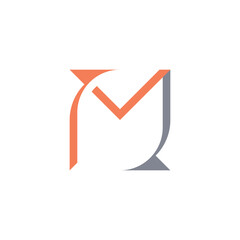 abstract initial letter M unique logo vector